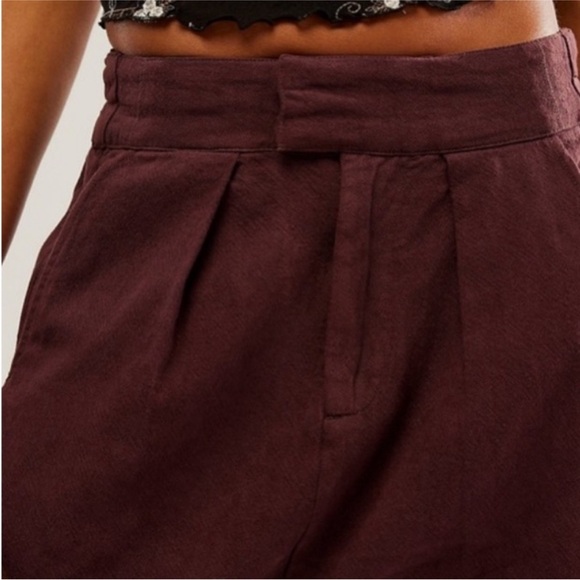 Free People Cool Harbor Wide Leg Trousers Barrel Pant deep mahogany size XS - Picture 4 of 6